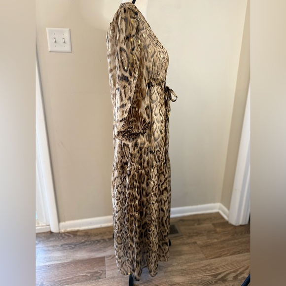 Express sheer maxi length leopard print beach coverup SZ SM - Picture 3 of 14